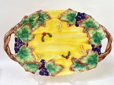 Vintage Fitz & Floyd Porcelain Grape Vine Tray