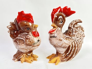 Pr. of Ceramic Roosters