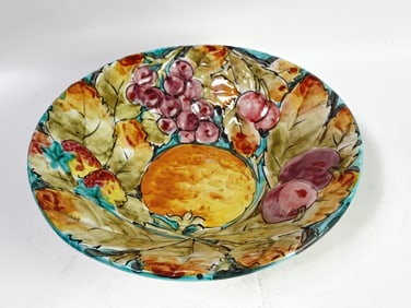 Vintage Italian Hand Painted Autumn Fruits Bowl