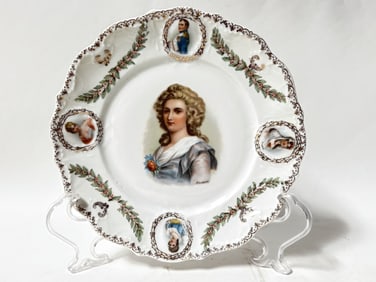 Vintage Prov Sxe Es Germany Porcelain Portrait Pla