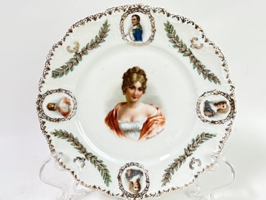 Vintage Prov Sxe Es Germany Porcelain Portrait Pla