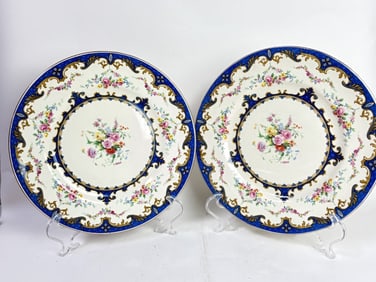 Pr. of Vintage Myott Staffordshire Sevres Floral P
