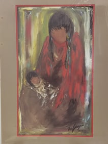 Mother and Child Print, Signed DeGrazia
