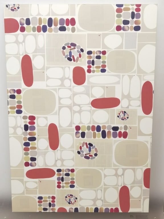 2002 Pods Mixed Media Wrapper by Rex Ray: 2002 Pods Mixed Media Wrapper by Rex Ray, 58in by 42in