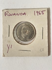 1965 Rwanda Un Franc Coin