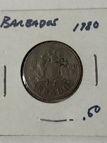 1980 Barbados 25 Cents Coin