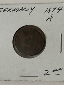 1874A Germany 2 Pfennig Coin