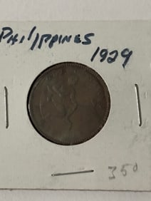 1929 Philippines One Centavo Coin