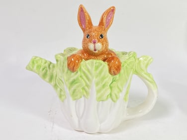 1990 Rabbit Cabbage Teapot by Michel Wu