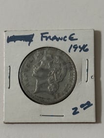 1946 France 5 Franc Coin