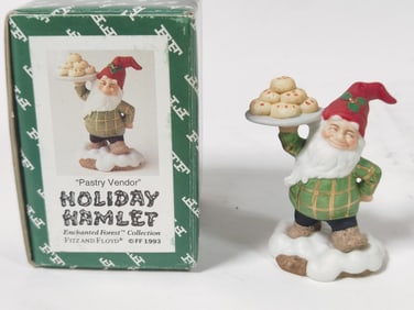 1993 Fitz & Floyd Holiday Hamlet Pastry Vendor