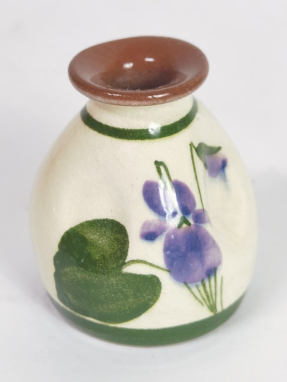 Vintage Torquay Devon Violets Pottery Vase (1 of 4)