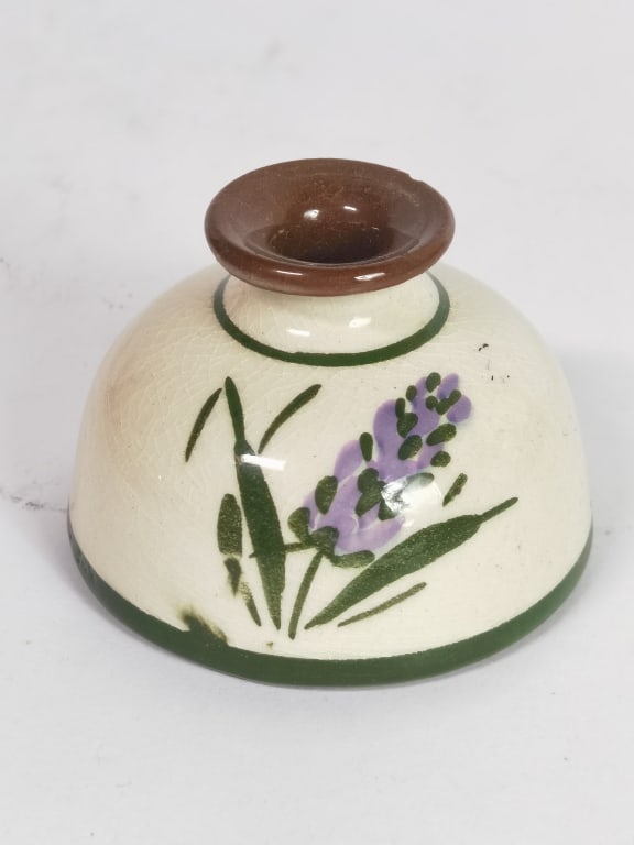 Vintage English Pottery Lavender Vase: Vintage English Pottery Lavender Vase, 2in by 2.5in