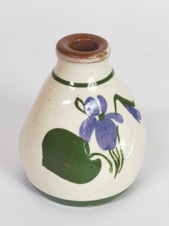 Vintage English Devon Violets Pottery Vase (1 of 4)