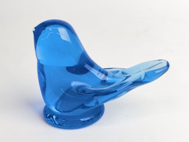 1993 Leoward Blue Glass Bird of Happiness