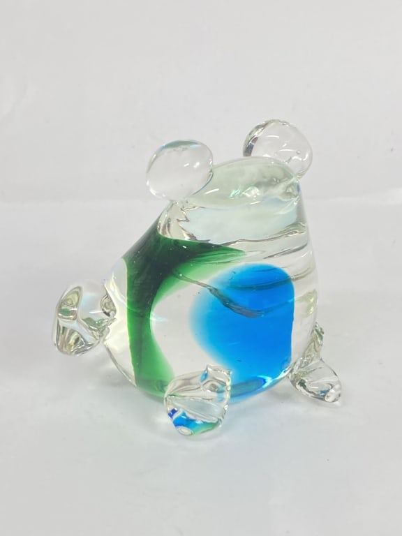 Vintage Art Glass Frog: Vintage Art Glass Frog, 3in