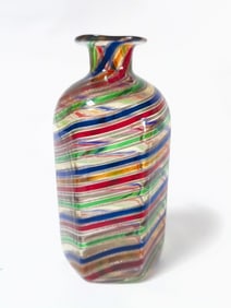 Murano Style Glitter Color Swirl Glass Vase