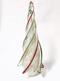 Vintage Murano Italy Glitter Glass Christmas Tree
