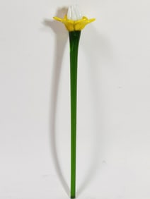 Vintage Murano Italy Art Glass Yellow Flower