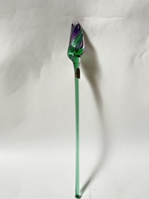 Vintage Mikasa Art Glass Purple Flower