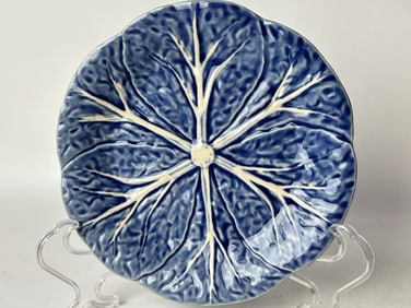 Bordallo Pinheiro Porcelain Blue Cabbage Plate
