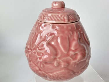 Bordallo Pinheiro Porcelain Rabbit Pink Sugar Bowl
