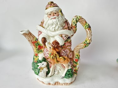 1996 Fitz & Floyd Porcelain Santa Claus Teapot