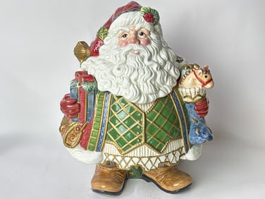 Vintage Fitz & Floyd Porcelain St. Nick Cookie Jar