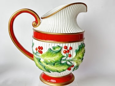 Vintage Fitz & Floyd Porcelain Noel Classique Pitc