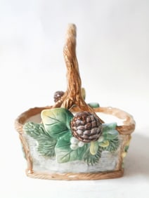 Vintage Fitz & Floyd Porcelain Winter Garden Baske