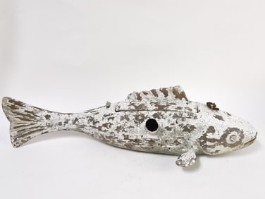 Vintage Wood Carved Fish Box