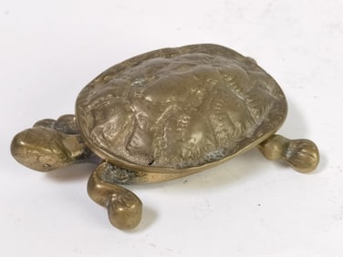 Vintage England Bronze Turtle Box