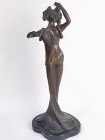 Vintage Art Nouveau Bonnefond Style Bronze Nymph S