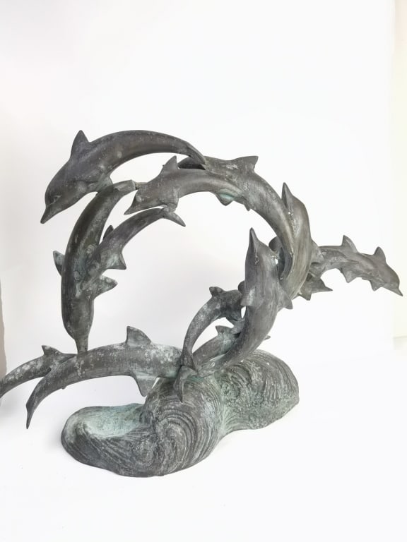Large San Pacific International Bronze Dolphin (1 of 6)