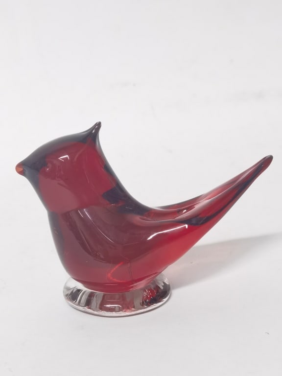 1997 Signed Ruby Glass Bird: 1997 Signed Ruby Glass Bird, 4in