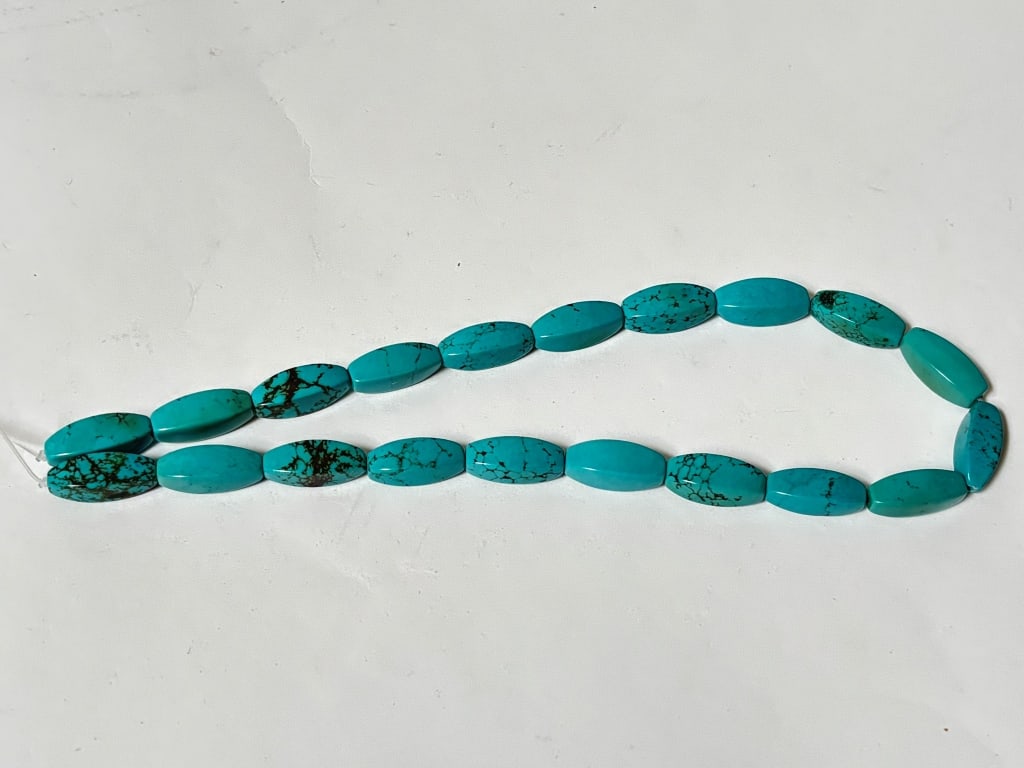 Group of Reinforced Turquoise Beads: Group of Reinforced Turquoise Beads