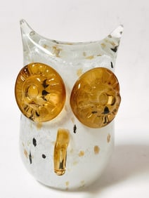 Vintage Murano Italy Art Glass Owl Vase