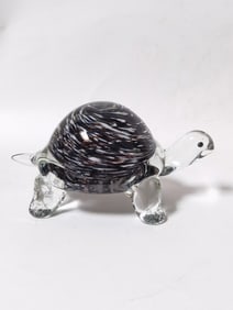 Vintage Murano Italy Green Art Glass Turtle