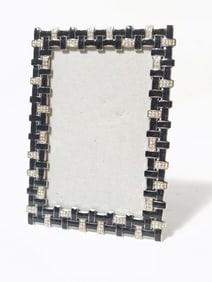 Vintage Enameled Crystal Photo Frame