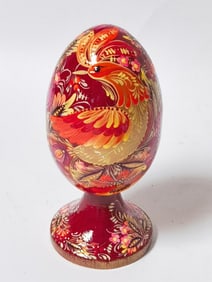 Vintage Signed Russian Lacquer Painted Egg Box