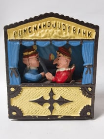 Vintage Punch and Judy Cast Iron Mechanical Bank