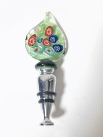 Vintage Murano Italy Millefiori Art Glass Stopper
