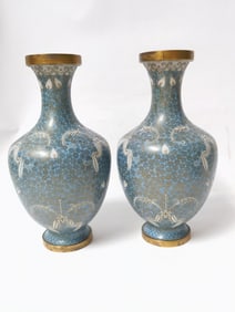 Pr. of Chinese Cloisonne Vases
