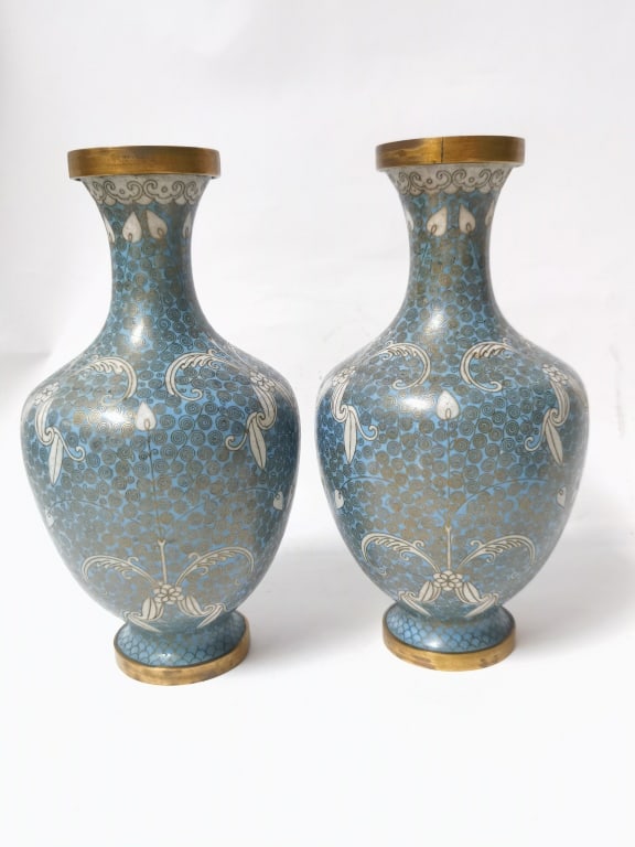 Pr. of Chinese Cloisonne Vases (1 of 5)