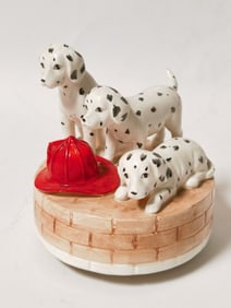 Vintage Otagiri Japan Dalmatians Music Box