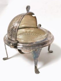 Vintage Silver Plated Dome Roll-Top Caviar Serving