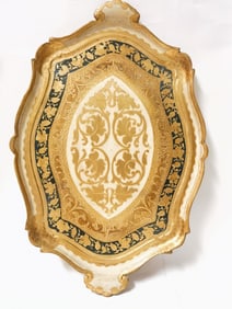 Vintage Italian Florentine Gilt Wood Tray