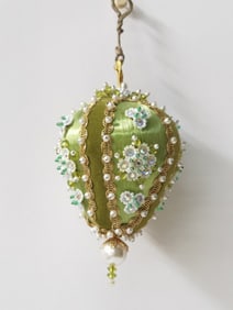 Vintage Hand Made Push Pin Beaded Ornament
