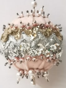 Vintage Hand Made Push Pin Beaded Ornament