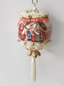 Vintage Hand Made Push Pin Beaded Ornament